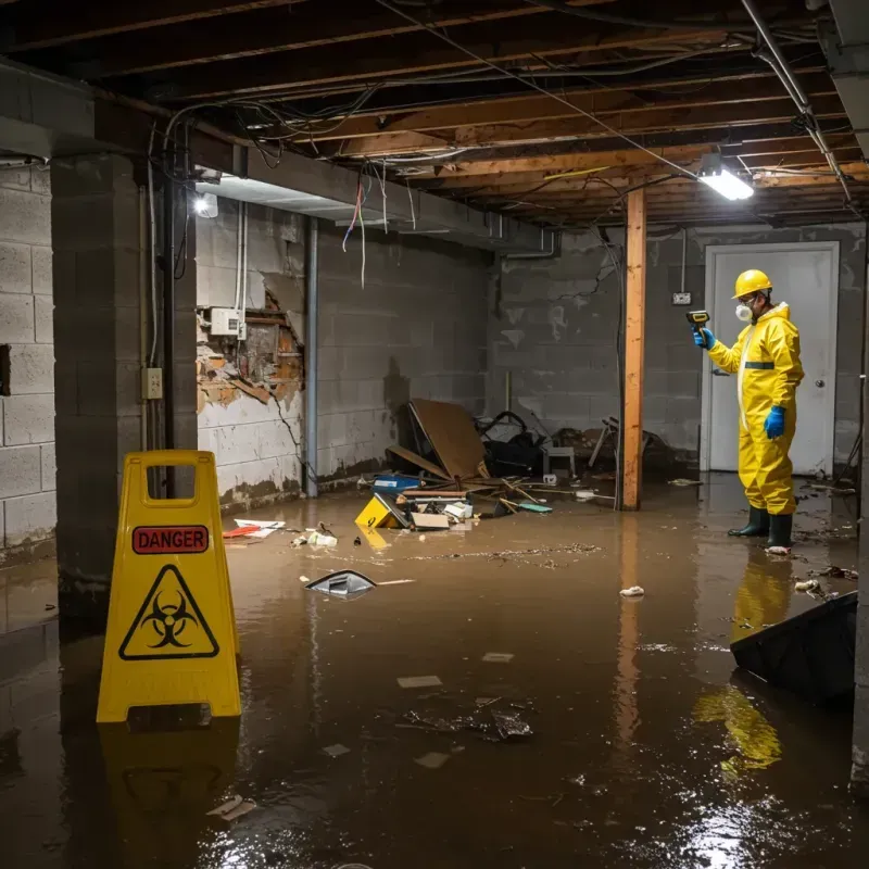 Flooded Basement Electrical Hazard in Shelby, MI Property