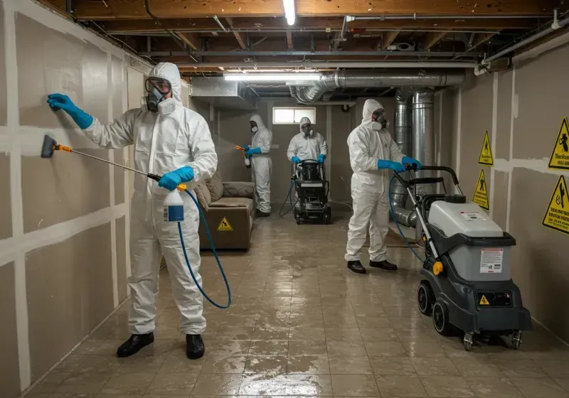 Basement Moisture Removal and Structural Drying process in Shelby, MI